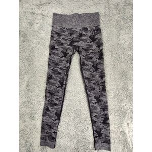 Gymshark Leggings Women's S Adapt Seamless High Rise Camo Gym Workout Gray Black